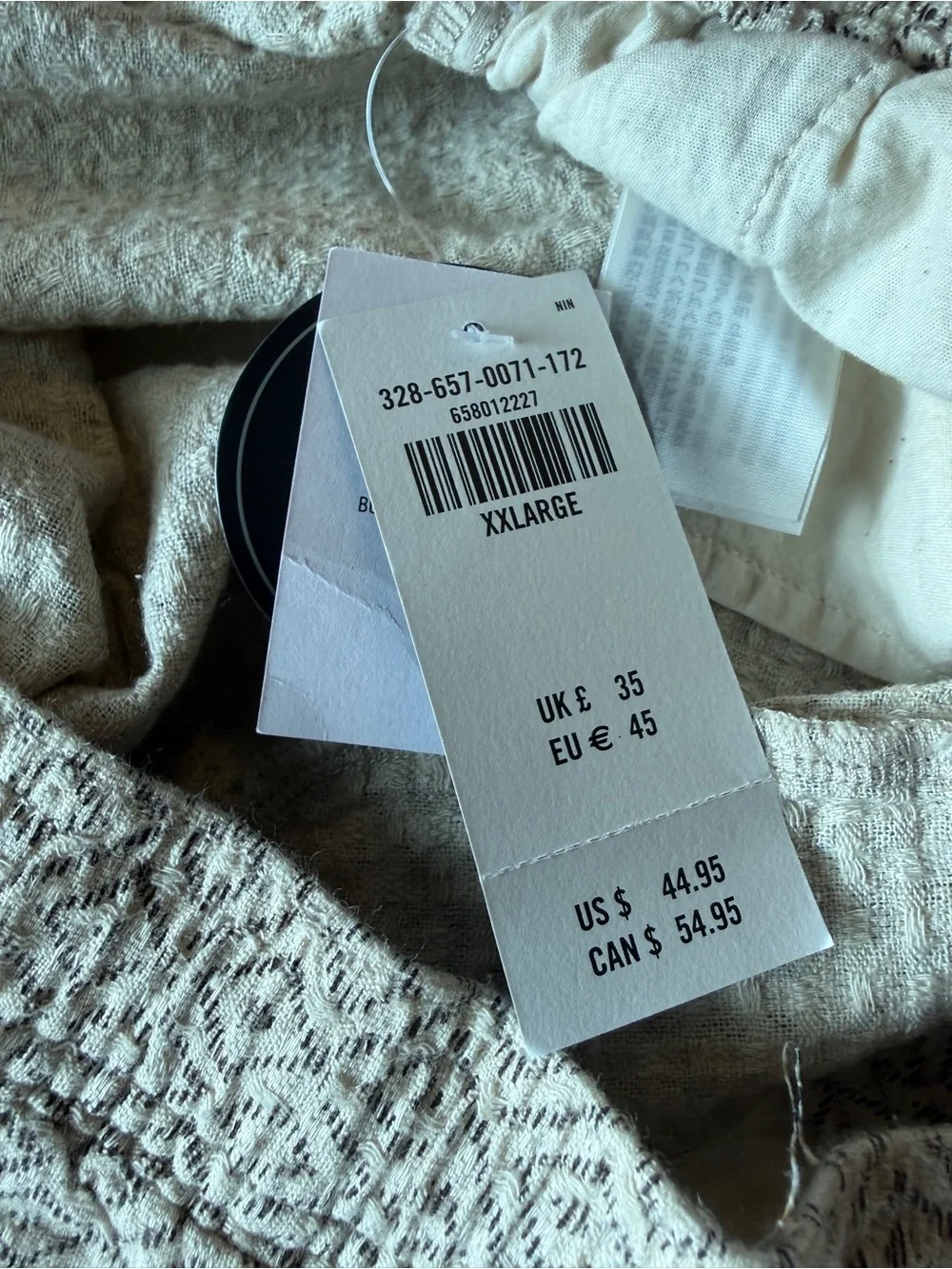 Hollister Men's Patterned Linen-Blend Shorts - Beige size XXL